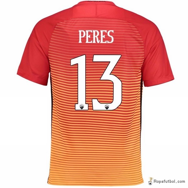 Camiseta As Roma Replica Tercera Ropa Peres 2016/17 Naranja